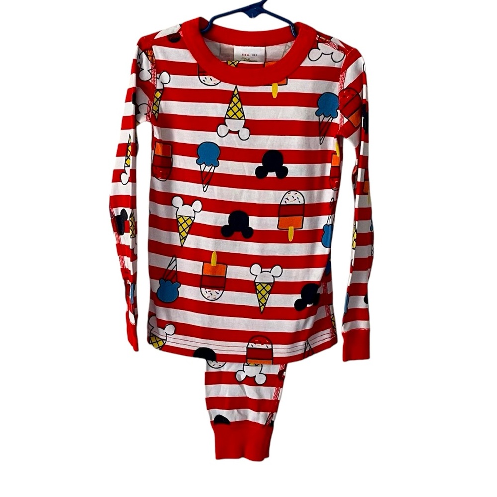 Hanna Andersson Disney World Mickey Mouse Ice Cream Pajamas Size 5